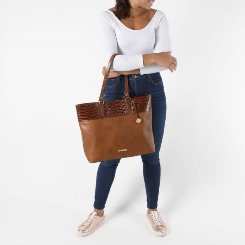 Women's Brahmin Tansey Tote Bags Blue | LDMS2271