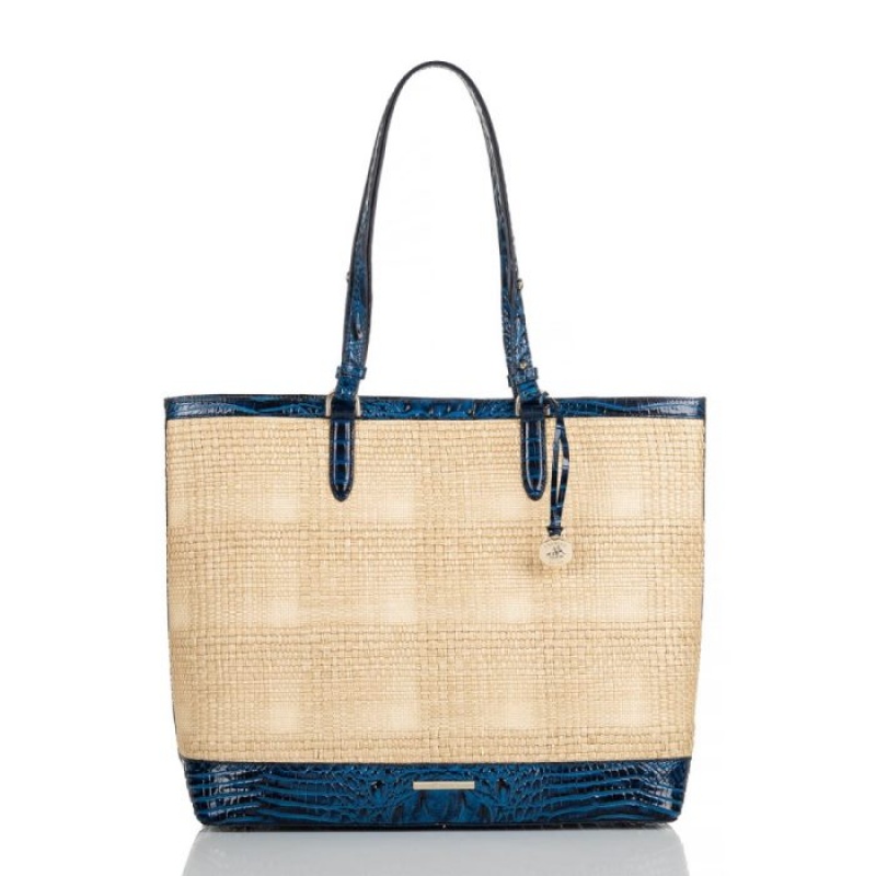 Women\'s Brahmin Tansey Tote Bags Blue | LDMS2271