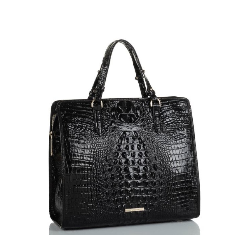 Women's Brahmin Tia Tote Bags Black | MDDR3515