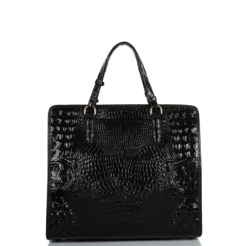 Women's Brahmin Tia Tote Bags Black | MDDR3515