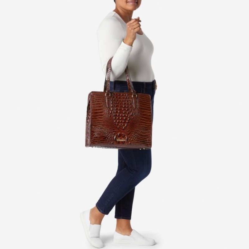 Women's Brahmin Tia Tote Bags Blue | CWIH9726