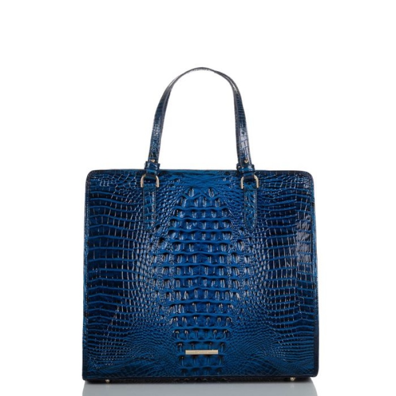 Women\'s Brahmin Tia Tote Bags Blue | CWIH9726