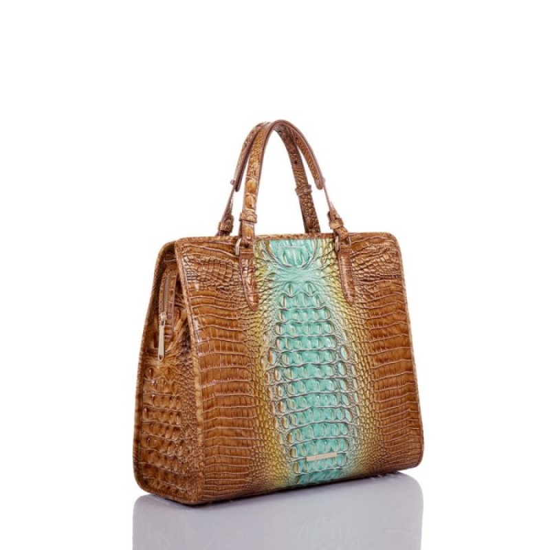 Women's Brahmin Tia Tote Bags Green | UECM1286