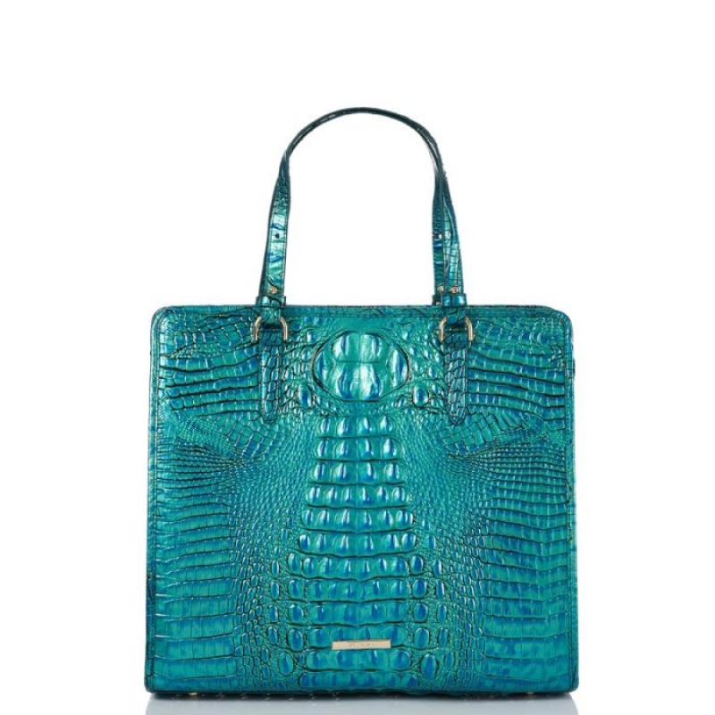 Women\'s Brahmin Tia Tote Bags Peacock | GWMZ7561