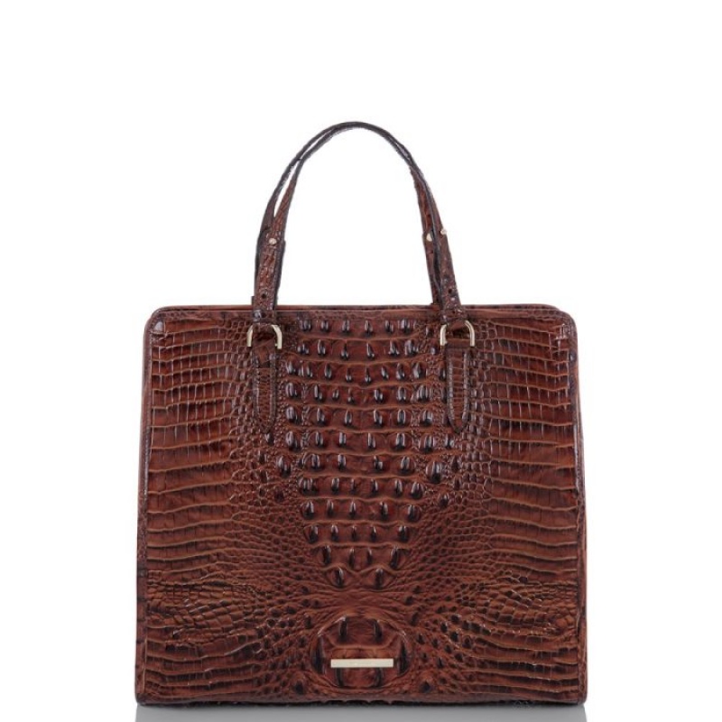 Women\'s Brahmin Tia Tote Bags Pecan Melbourne | TUHU5193