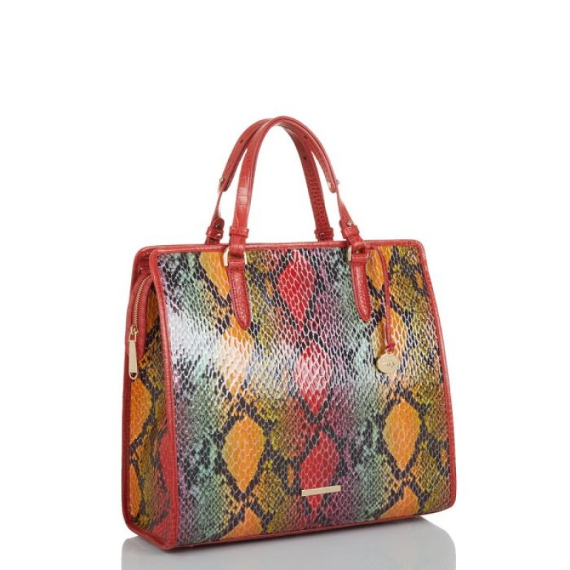 Women's Brahmin Tia Tote Bags Red | RPTH0713