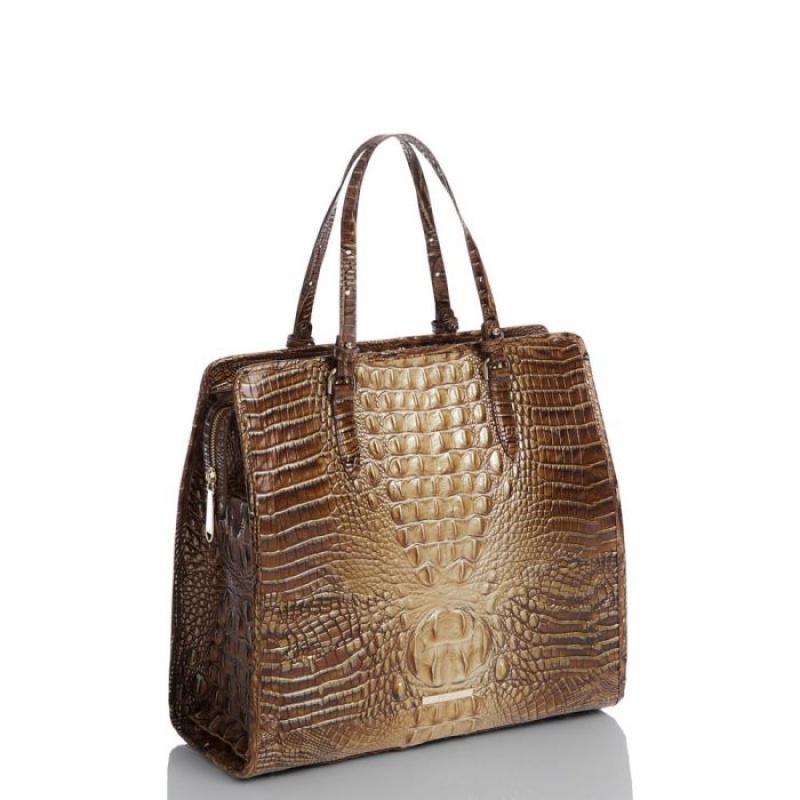 Women's Brahmin Tia Tote Bags Teak Ombre Melbourne | GYFJ0027