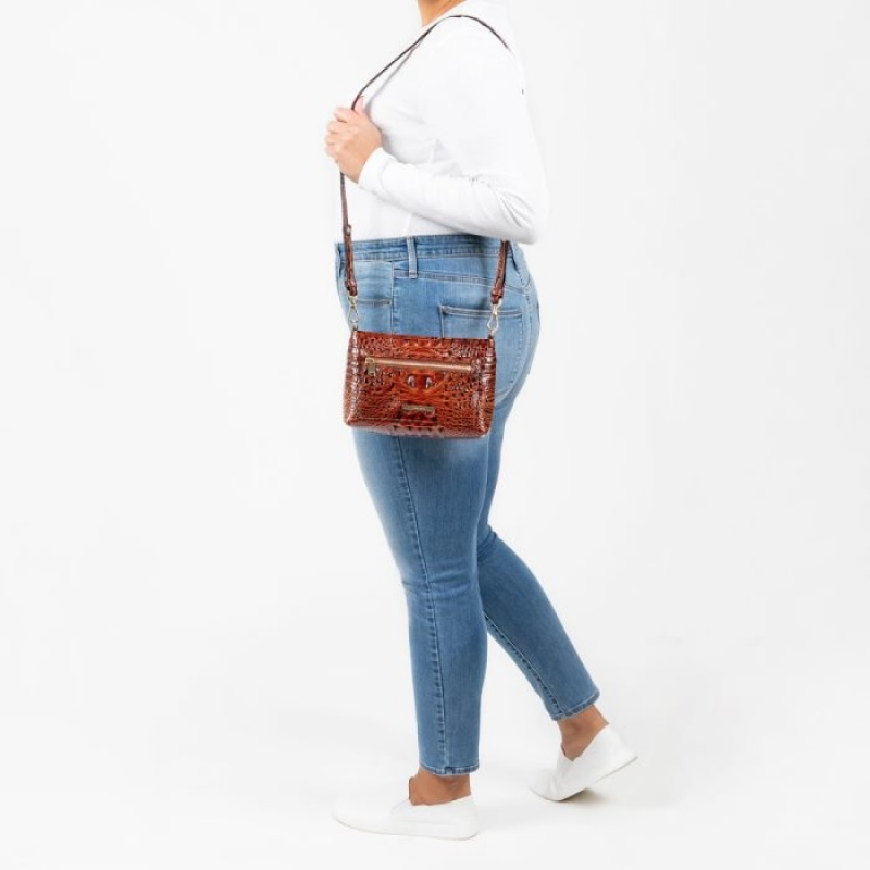 Women's Brahmin Vida Crossbody Bags Blue | TSXC6017